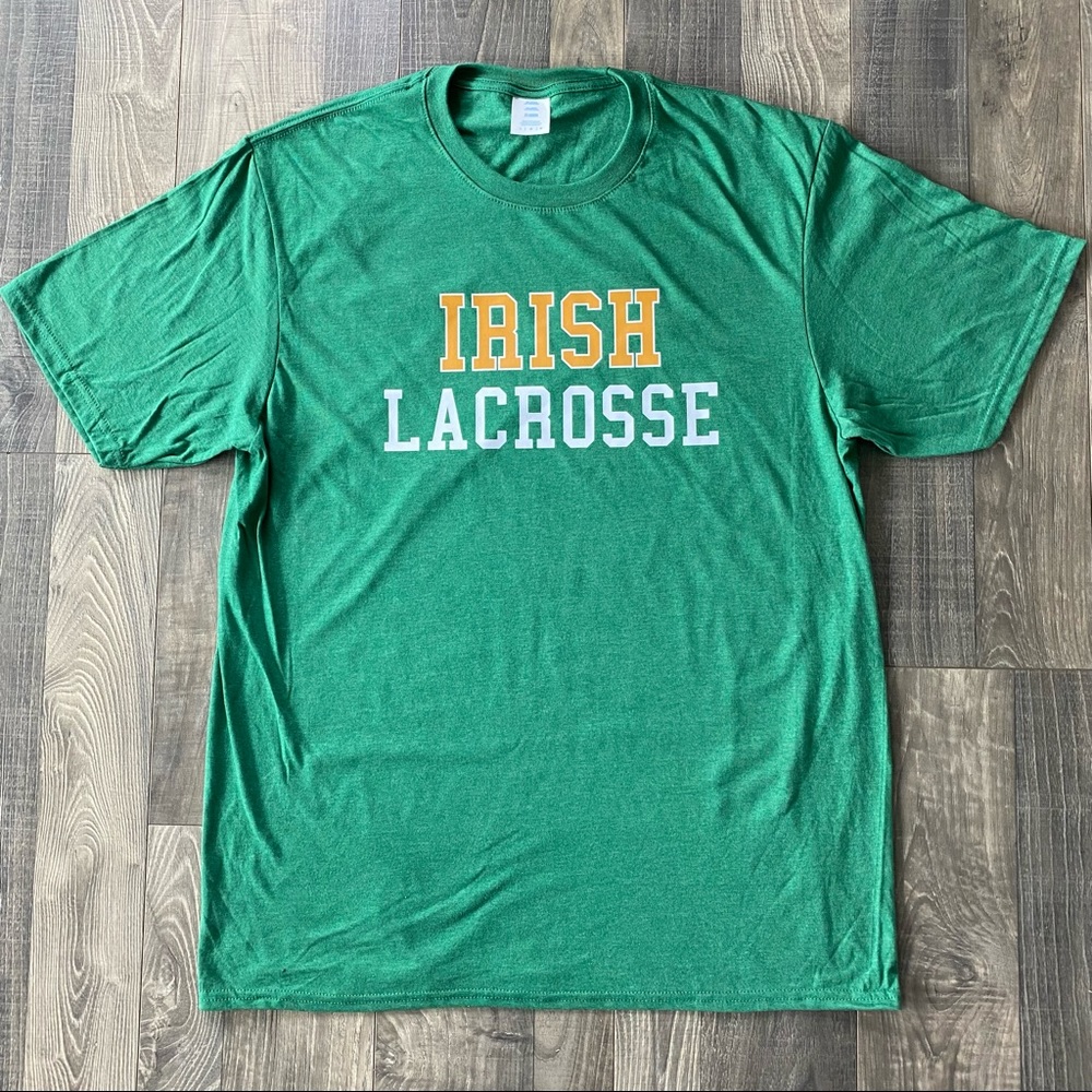 NEW OTC Exclusive IRISH LACROSSE on Athletic Heather Kelly Green T-shirt
